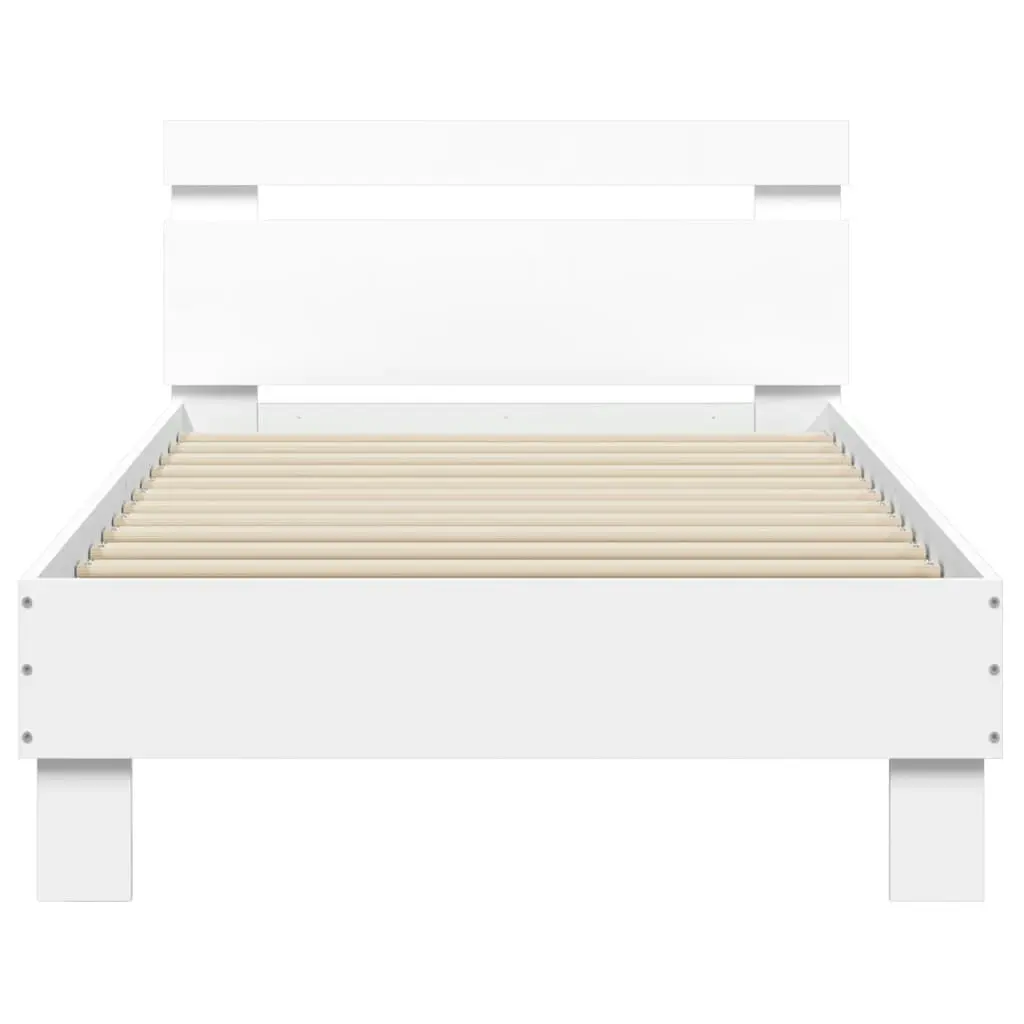 Bed Frame with Headboard and LED Lights White 90x190 cm 838743