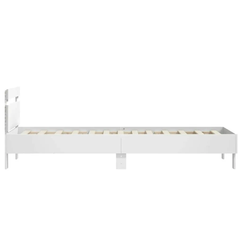 Bed Frame with Headboard and LED Lights White 90x190 cm 838743