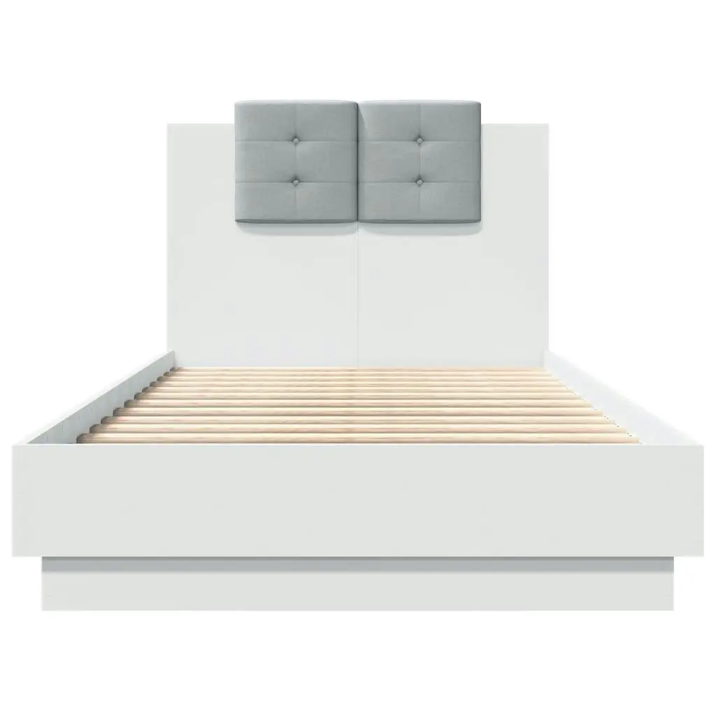 Bed Frame with Headboard and LED Lights White 90x190 cm 3210059