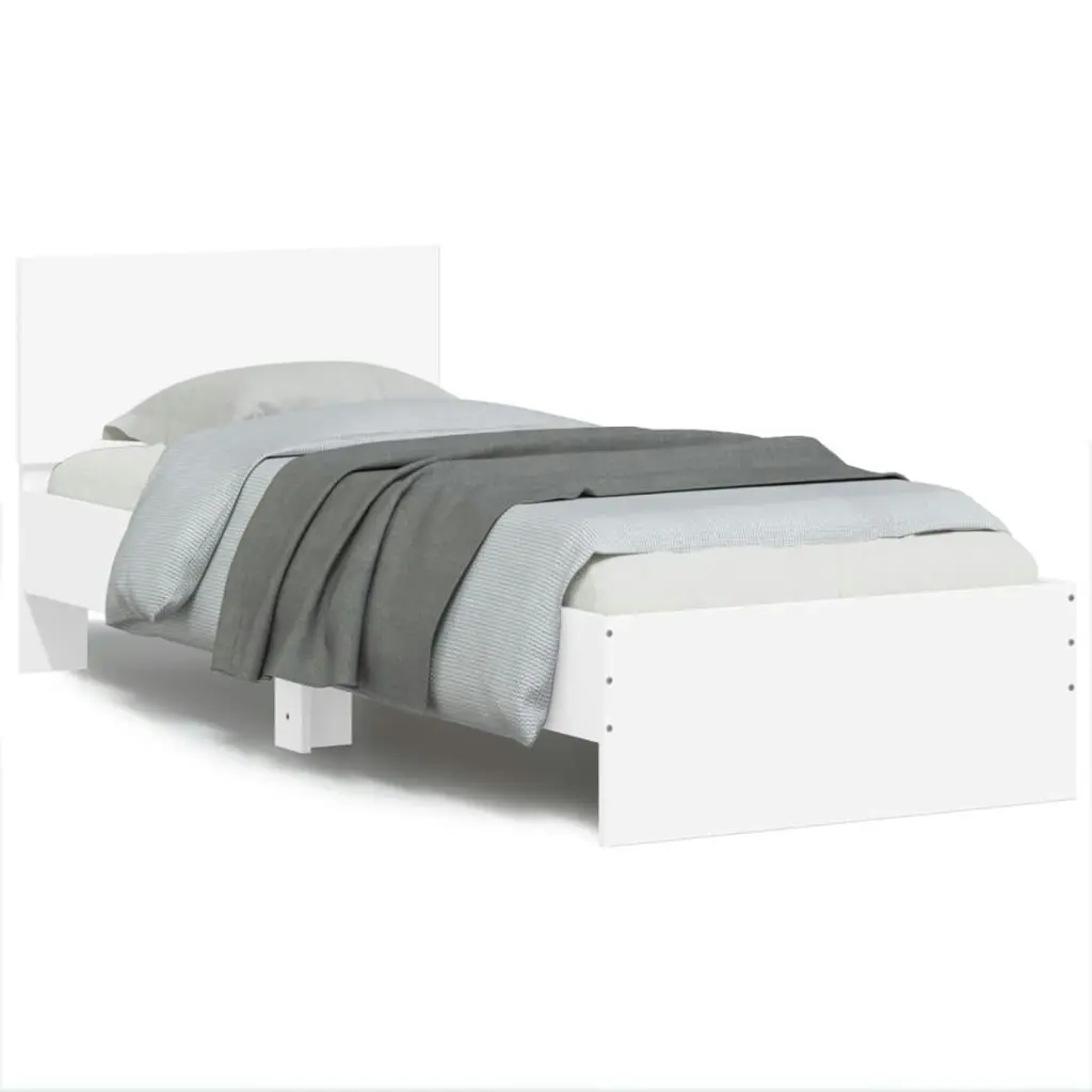 Bed Frame without Mattress with LED Lights White 90x190 cm 838834