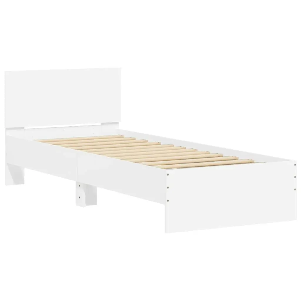 Bed Frame without Mattress with LED Lights White 90x190 cm 838834