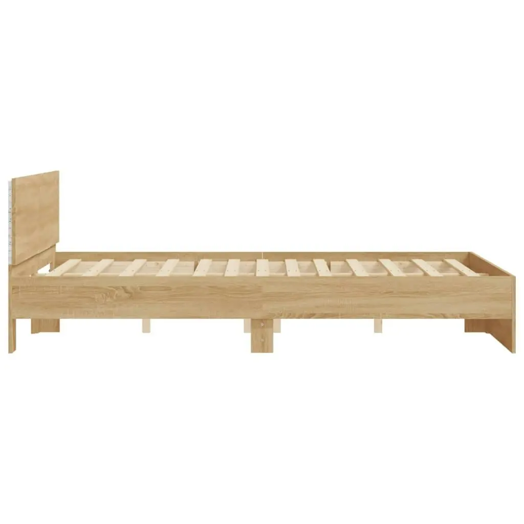 Bed Frame with LED without Mattress Sonoma Oak 150x200 cm 3207604