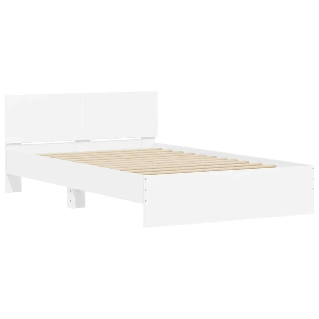 Bed Frame with Headboard and LED White 135x190 cm 3207630