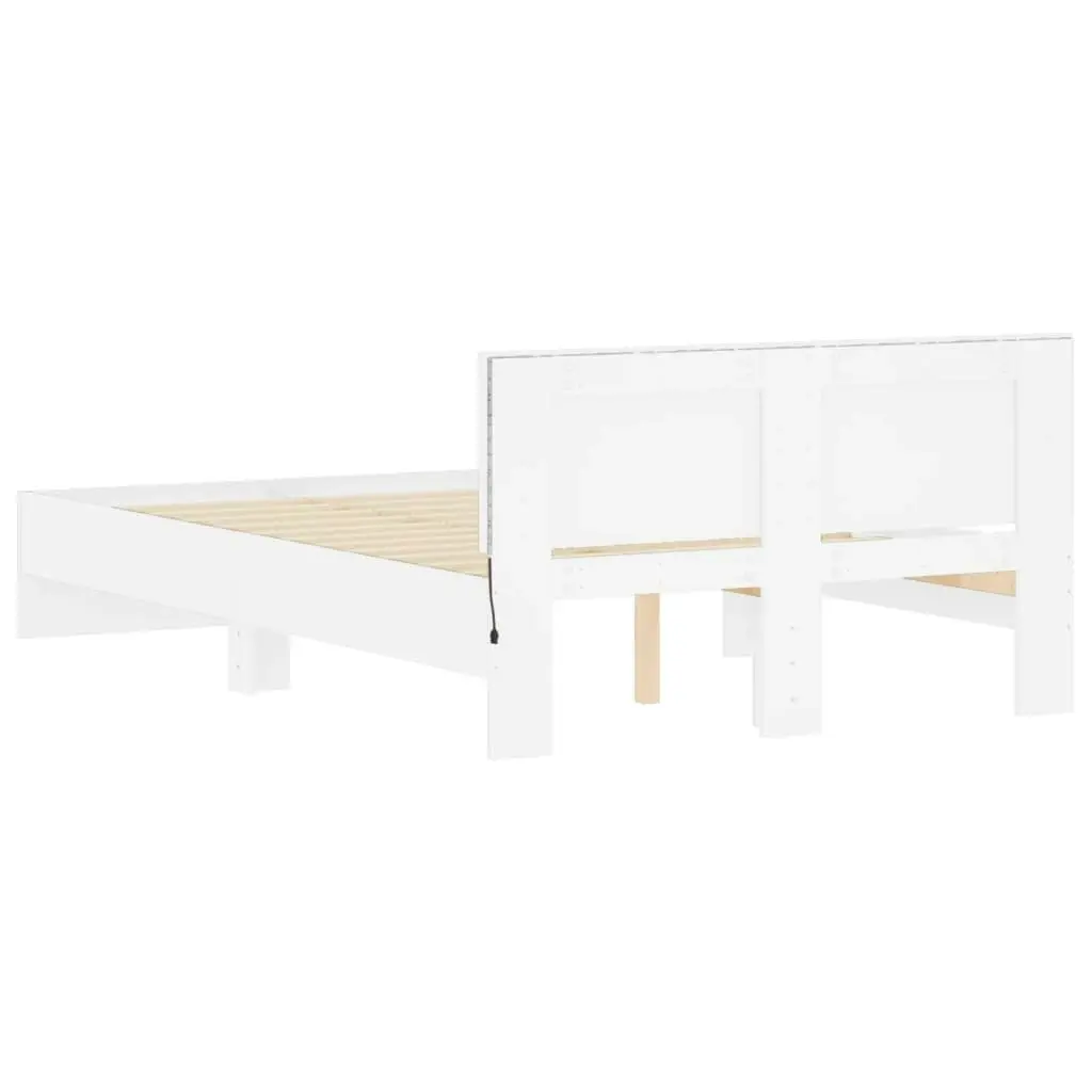 Bed Frame with Headboard and LED White 135x190 cm 3207630