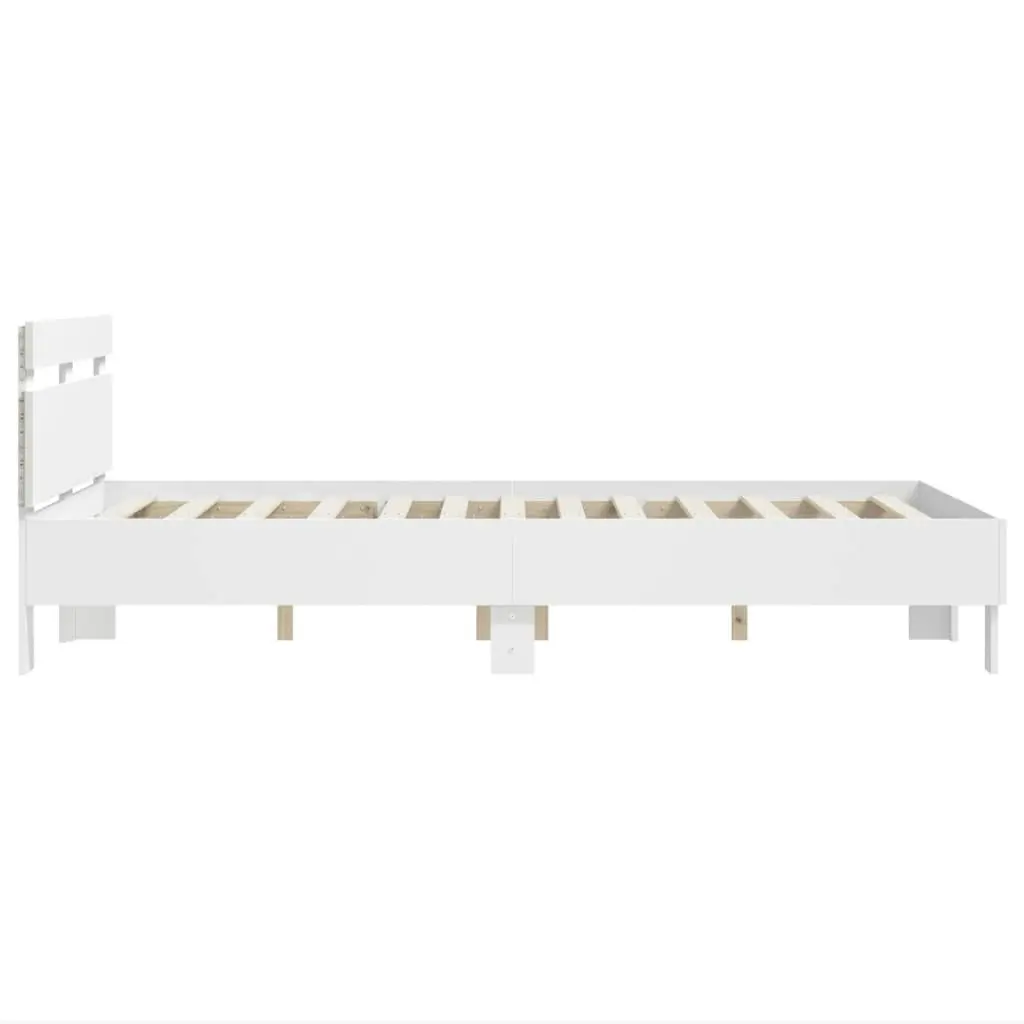 Bed Frame with Headboard and LED White 135x190 cm 3207567