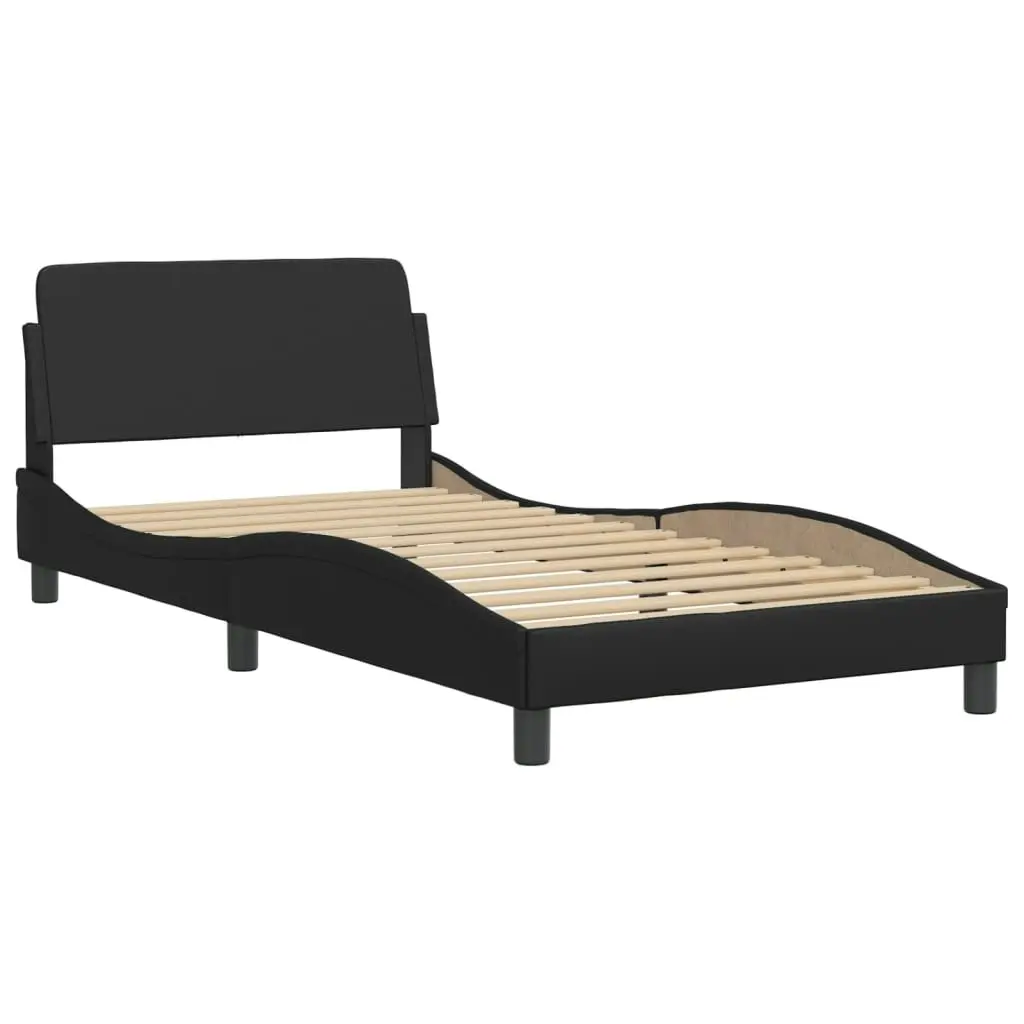 Bed Frame without Mattress Black 107x203 cm King Single Faux Leather 3208256