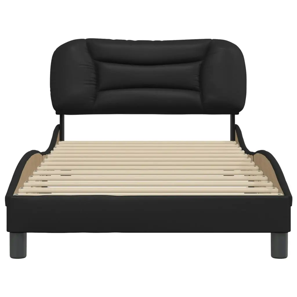 Bed Frame without Mattress Black 107x203 cm King Single Faux Leather 3208256