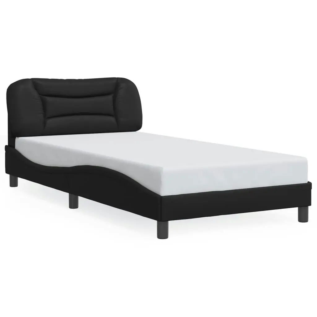 Bed Frame without Mattress Black 107x203 cm King Single Faux Leather 3208256