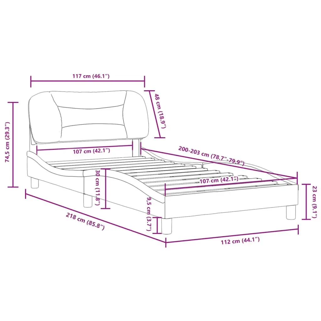 Bed Frame without Mattress Black 107x203 cm King Single Faux Leather 3208256