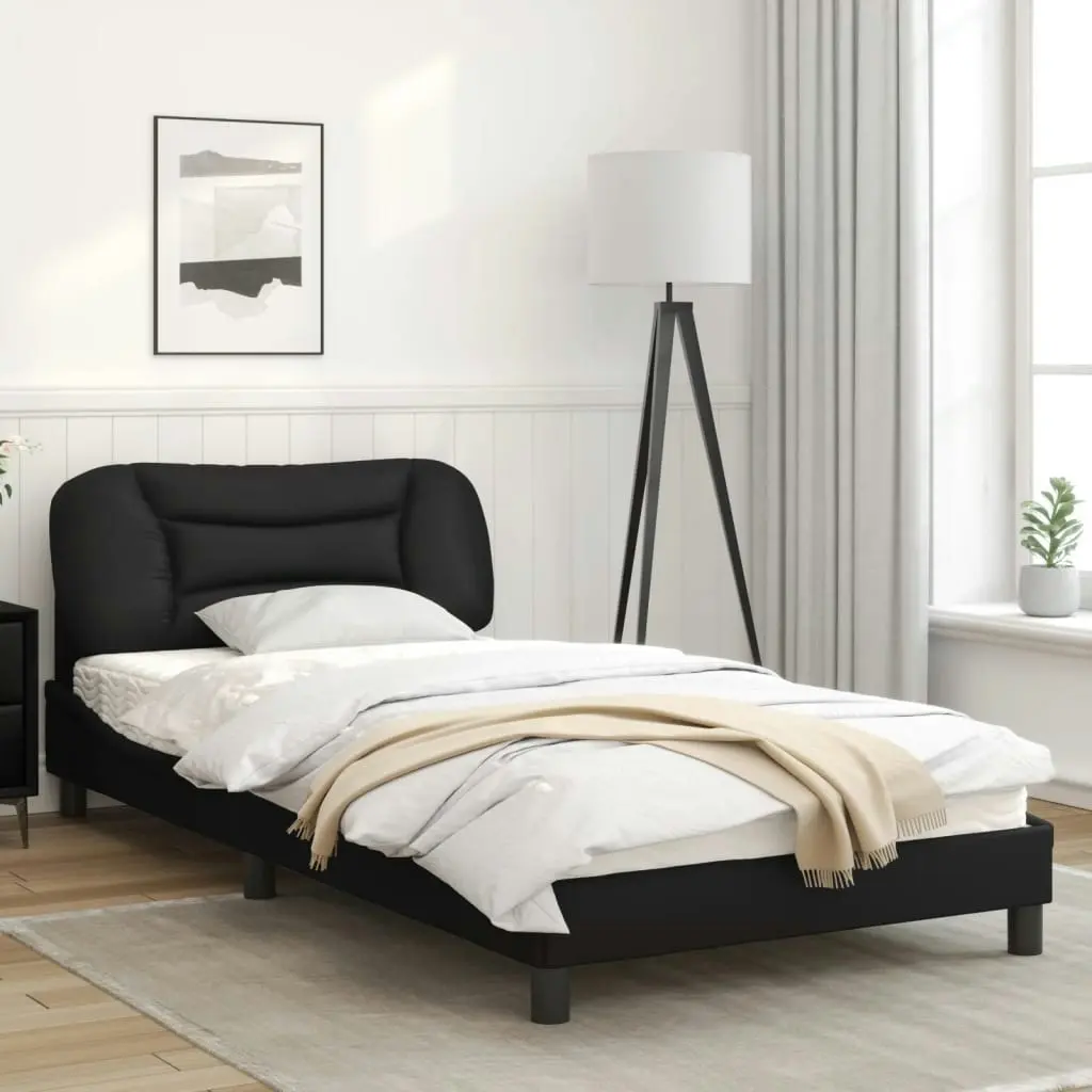 Bed Frame without Mattress Black 107x203 cm King Single Faux Leather 3208256