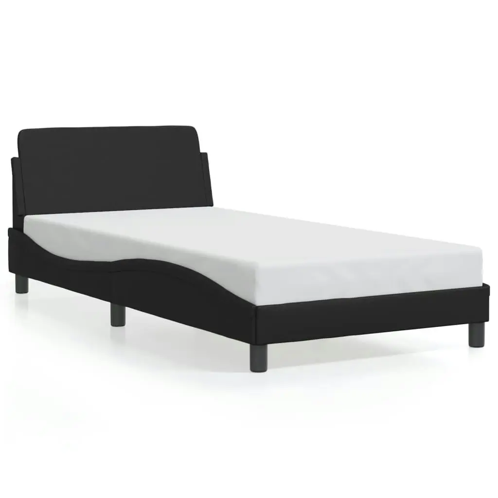 Bed Frame without Mattress Black 107x203 cm King Single Faux Leather 373315