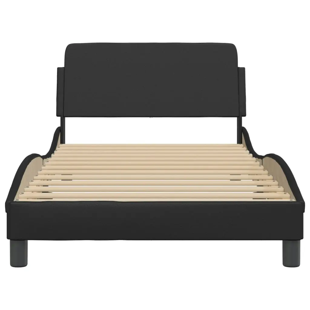 Bed Frame without Mattress Black 107x203 cm King Single Faux Leather 373315