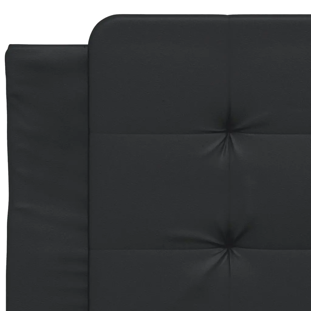 Bed Frame with Headboard Black 106x203 cm King Single Size Faux Leather 3208276