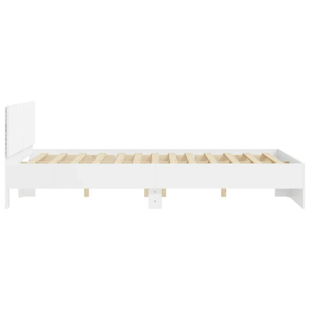 Bed Frame with Headboard and LED White 150x200 cm 3207602