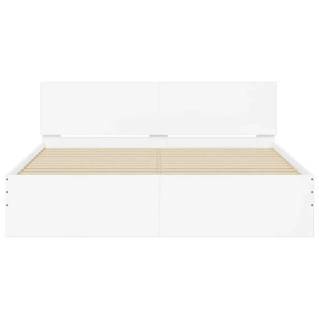 Bed Frame with LED without Mattress White 150x200 cm 3207602