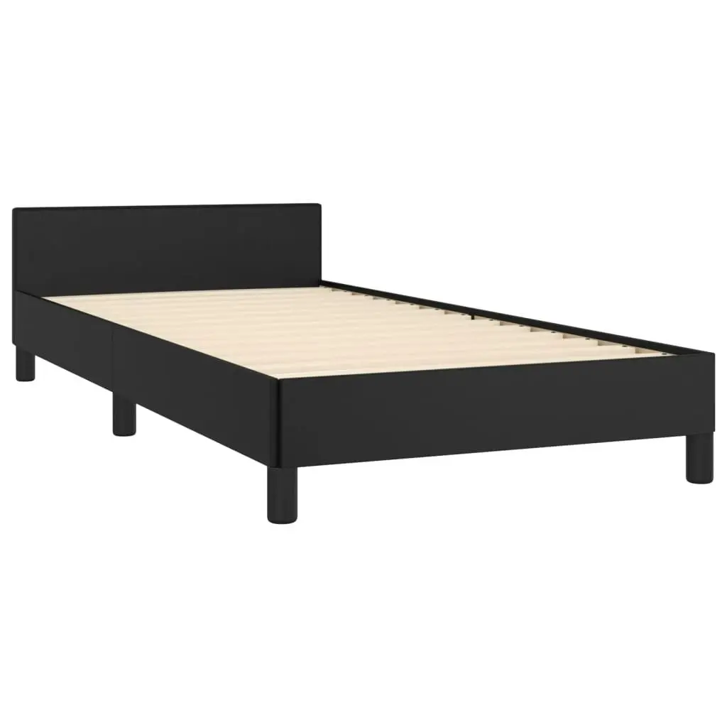 Bed Frame with Headboard Black 106x203 cm King Single Size Velvet 3283121