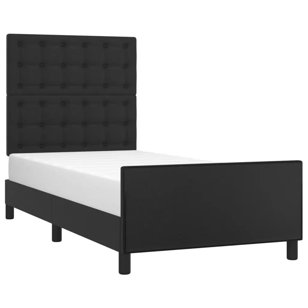 Bed Frame with Headboard Black 106x203 cm King Single Size Velvet 3283123