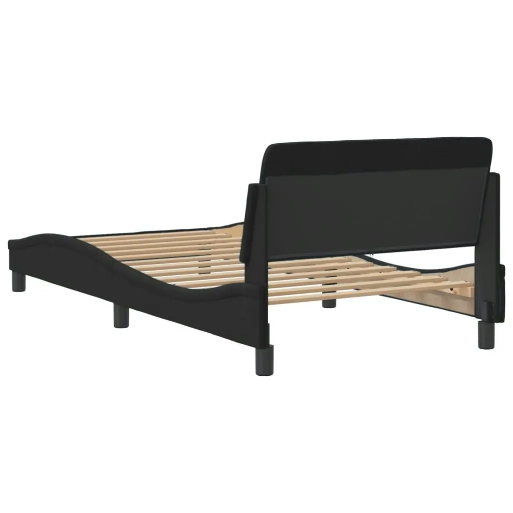 Bed Frame with Headboard Black 107x203 cm Velvet 373314