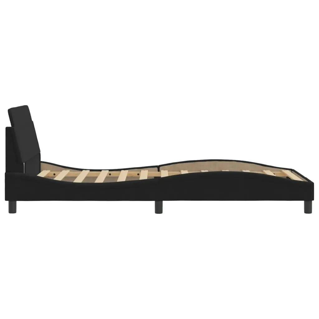 Bed Frame with Headboard Black 107x203 cm Velvet 373314