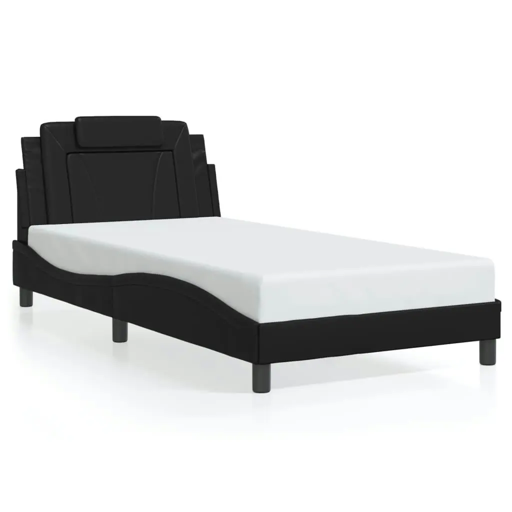 Bed Frame without Mattress Black 107x203 cm King Single Faux Leather 3208266