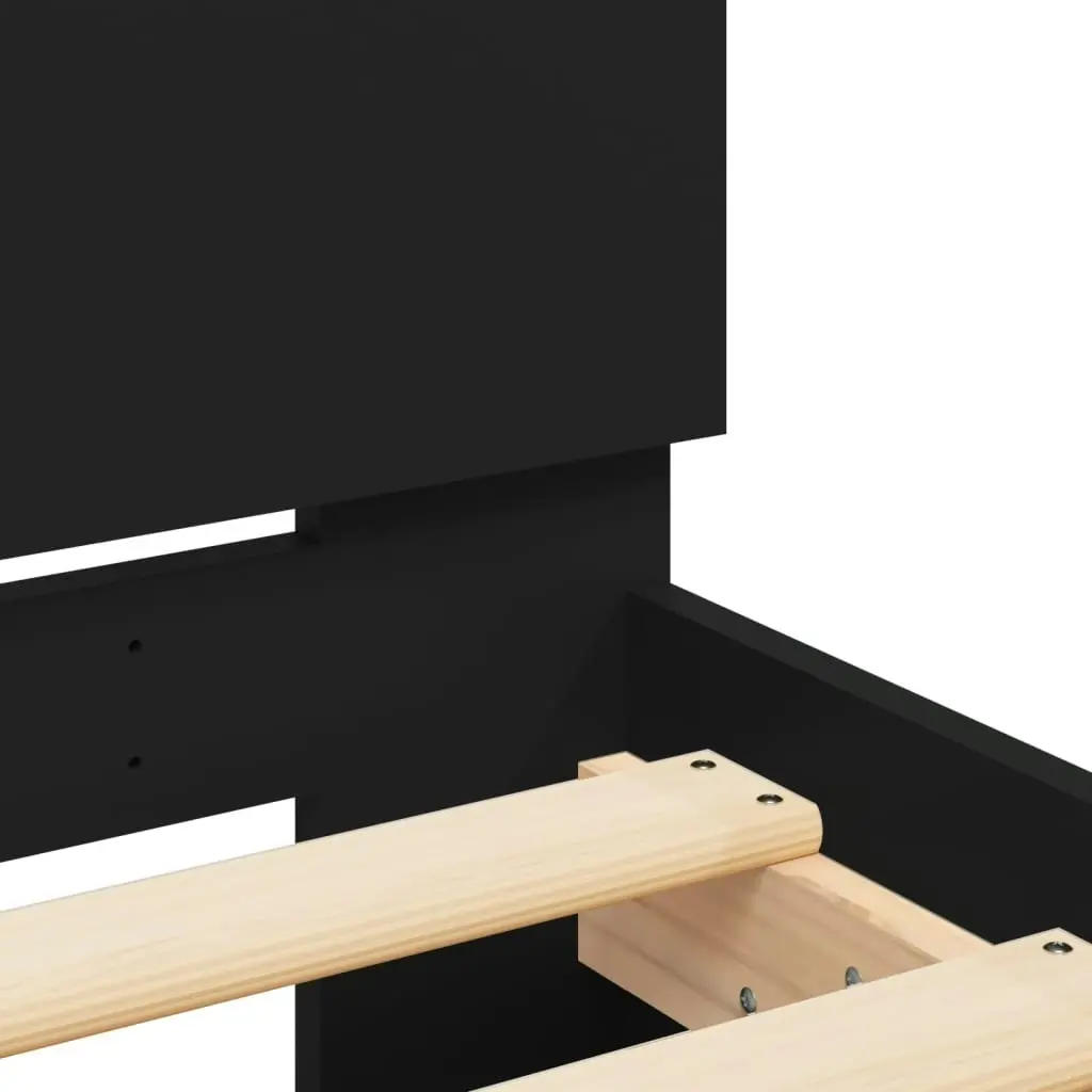 Bed Frame with Headboard Black 135x190 cm 3207505