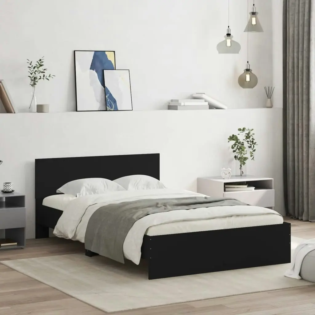 Bed Frame with Headboard Black 135x190 cm 3207505