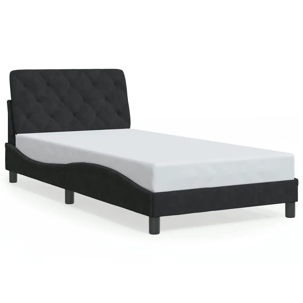 Bed Frame without Mattress Black 107x203 cm King Single Velvet 3208249