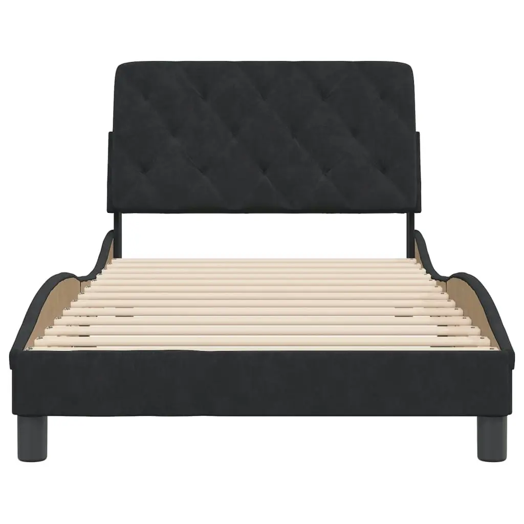 Bed Frame without Mattress Black 107x203 cm King Single Velvet 3208249