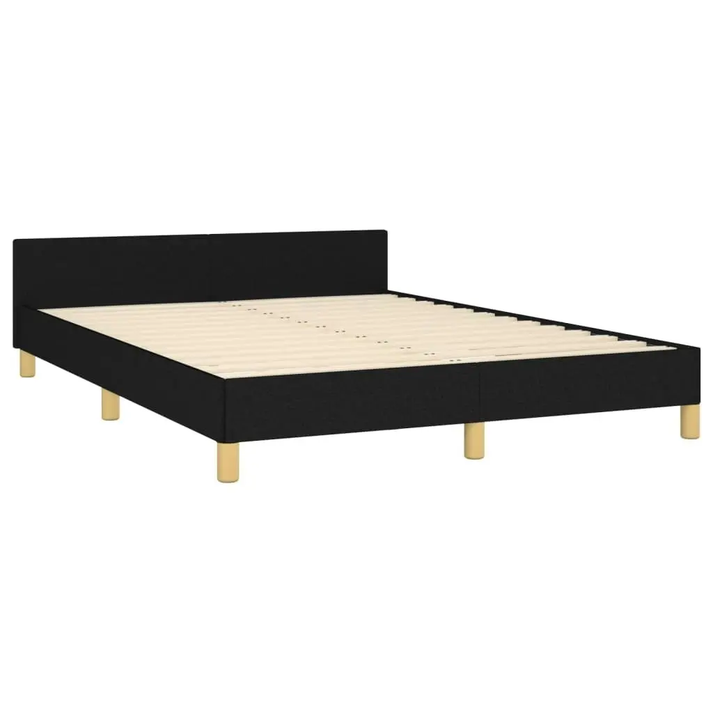 Bed Frame without Mattress Black Double Fabric 347455