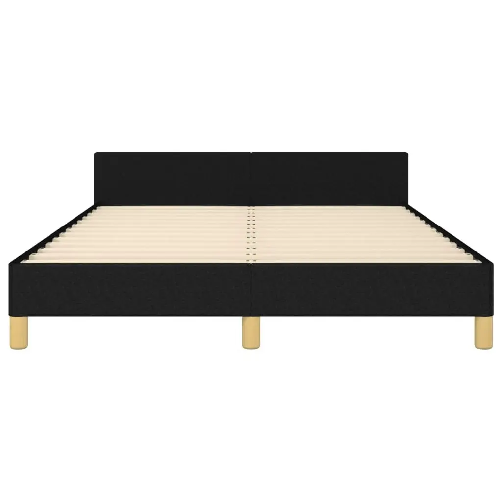 Bed Frame without Mattress Black Double Fabric 347455