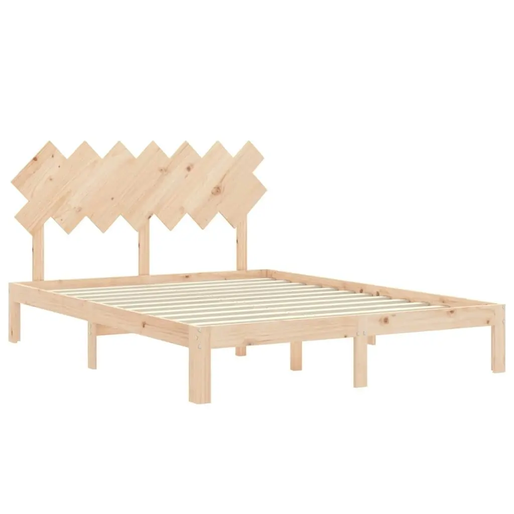 Bed Frame without Mattress 150x200 cm Solid Wood Pine 3193731