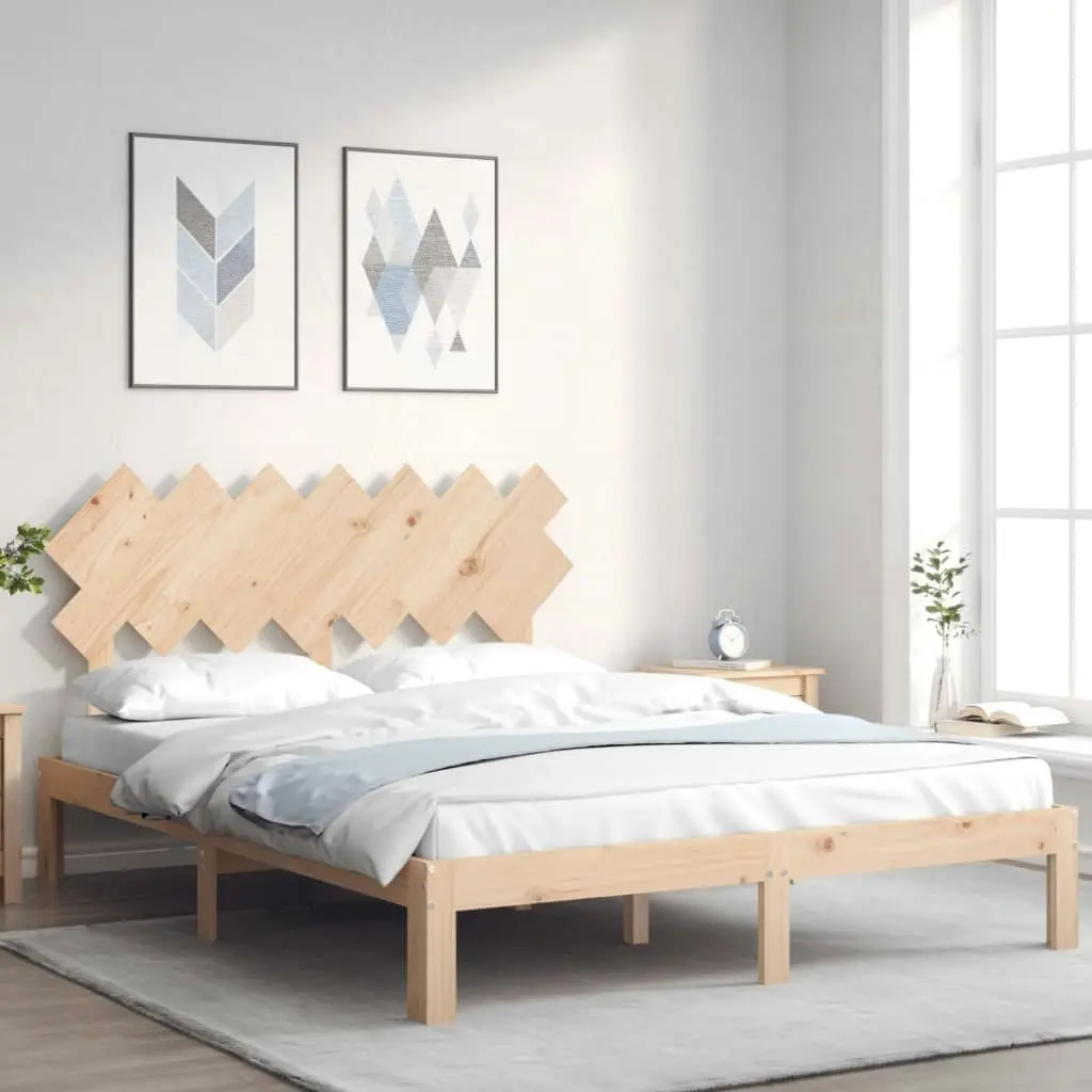 Bed Frame without Mattress 150x200 cm Solid Wood Pine 3193731