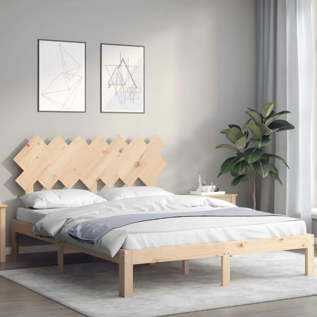 Bed Frame without Mattress 150x200 cm Solid Wood Pine 3193731