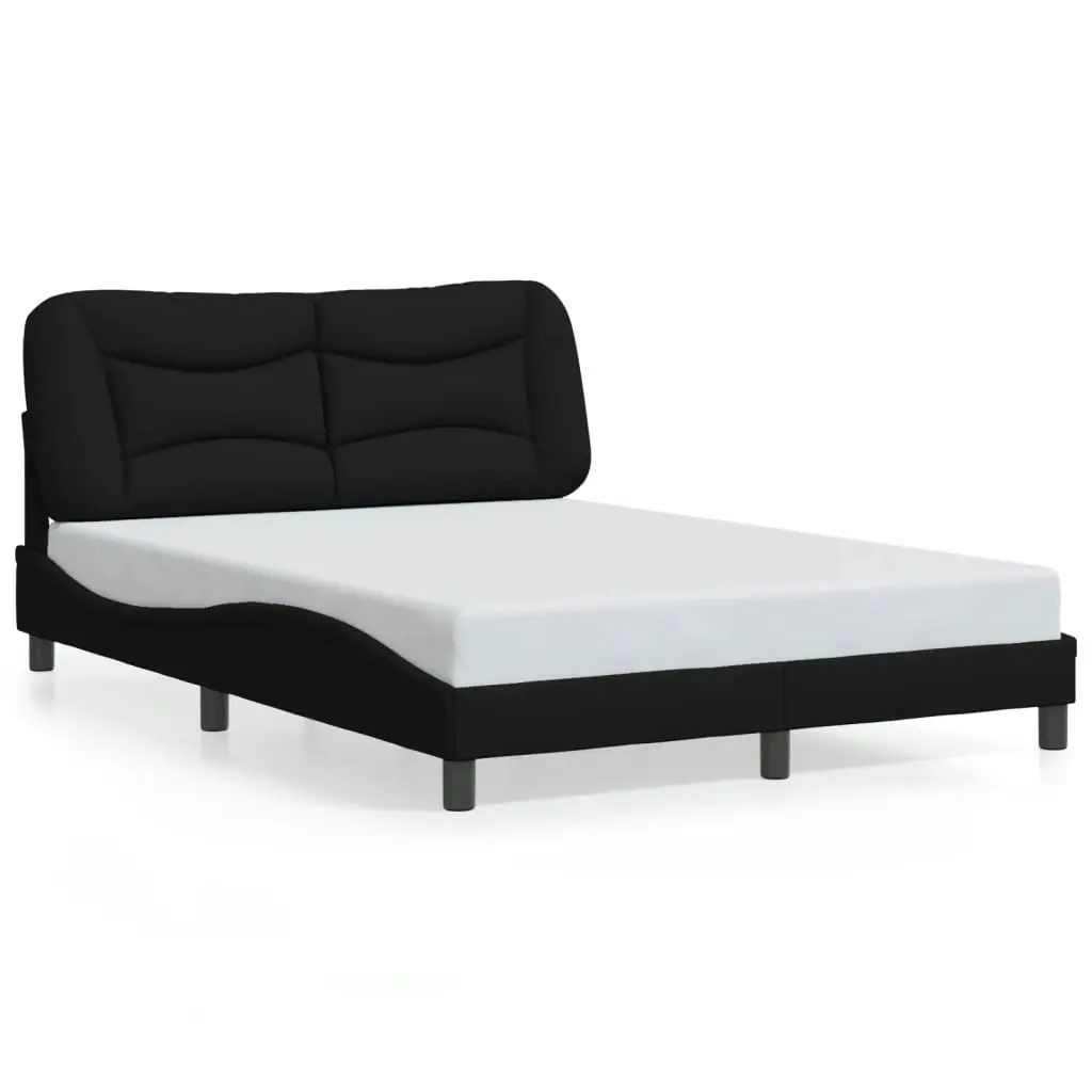 Bed Frame without Mattress Black 137x187 cm Double Fabric 3208235