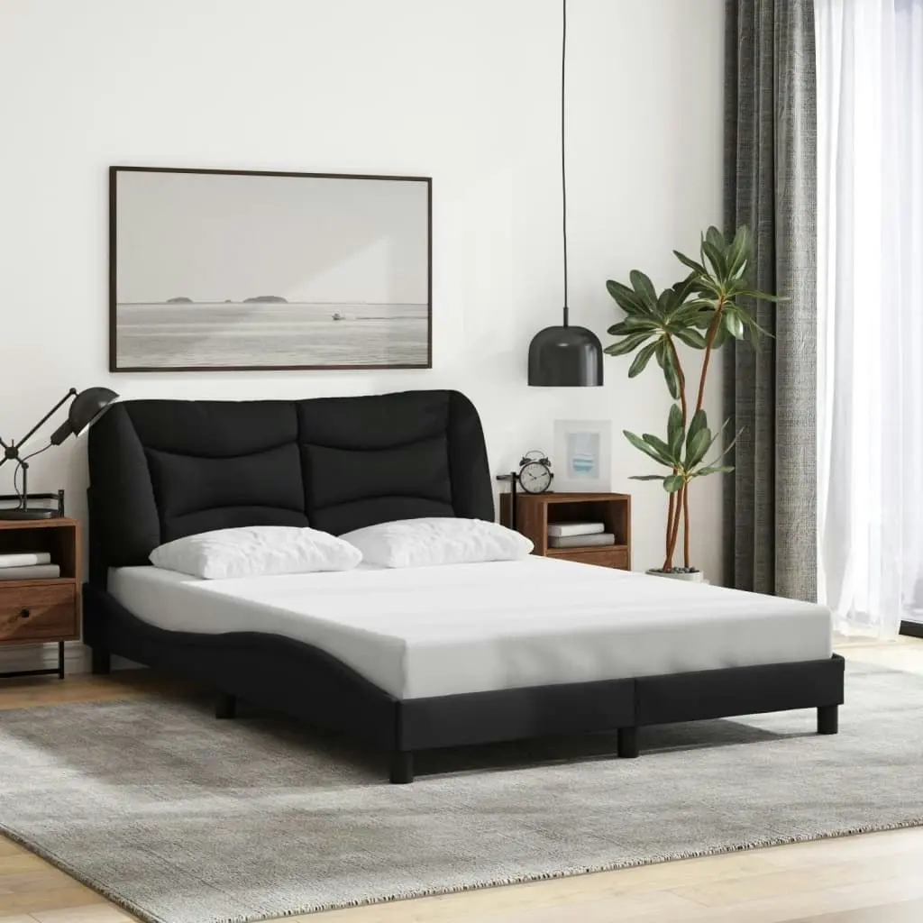 Bed Frame without Mattress Black 137x187 cm Double Fabric 3208235