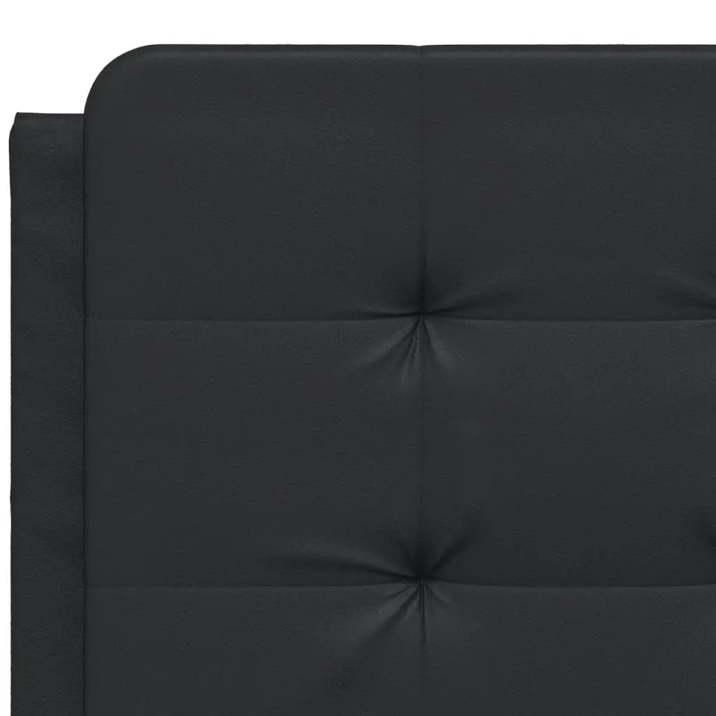 Bed Frame with Headboard Black 137x187 cm Double Size Faux Leather 3208218