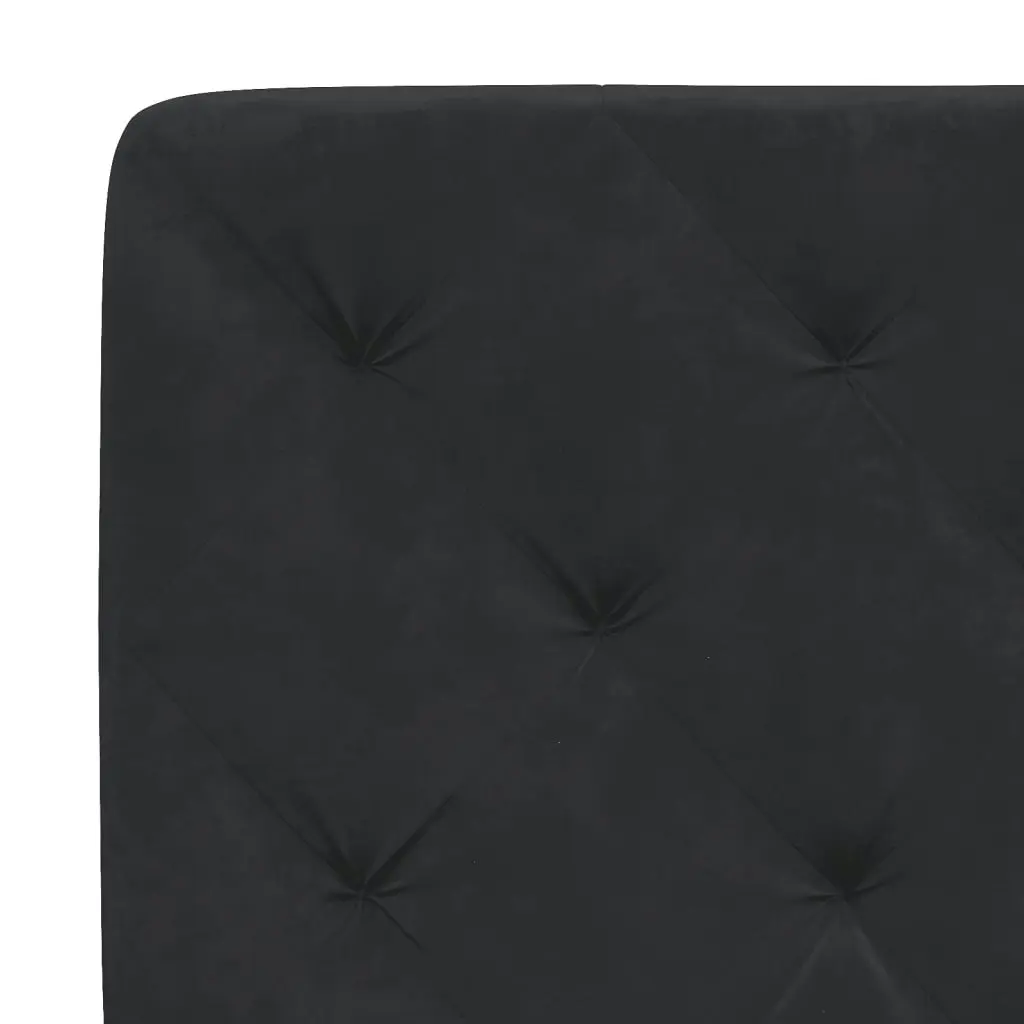 Bed Frame with Headboard Black 137x187 cm Double Size Velvet 3208250