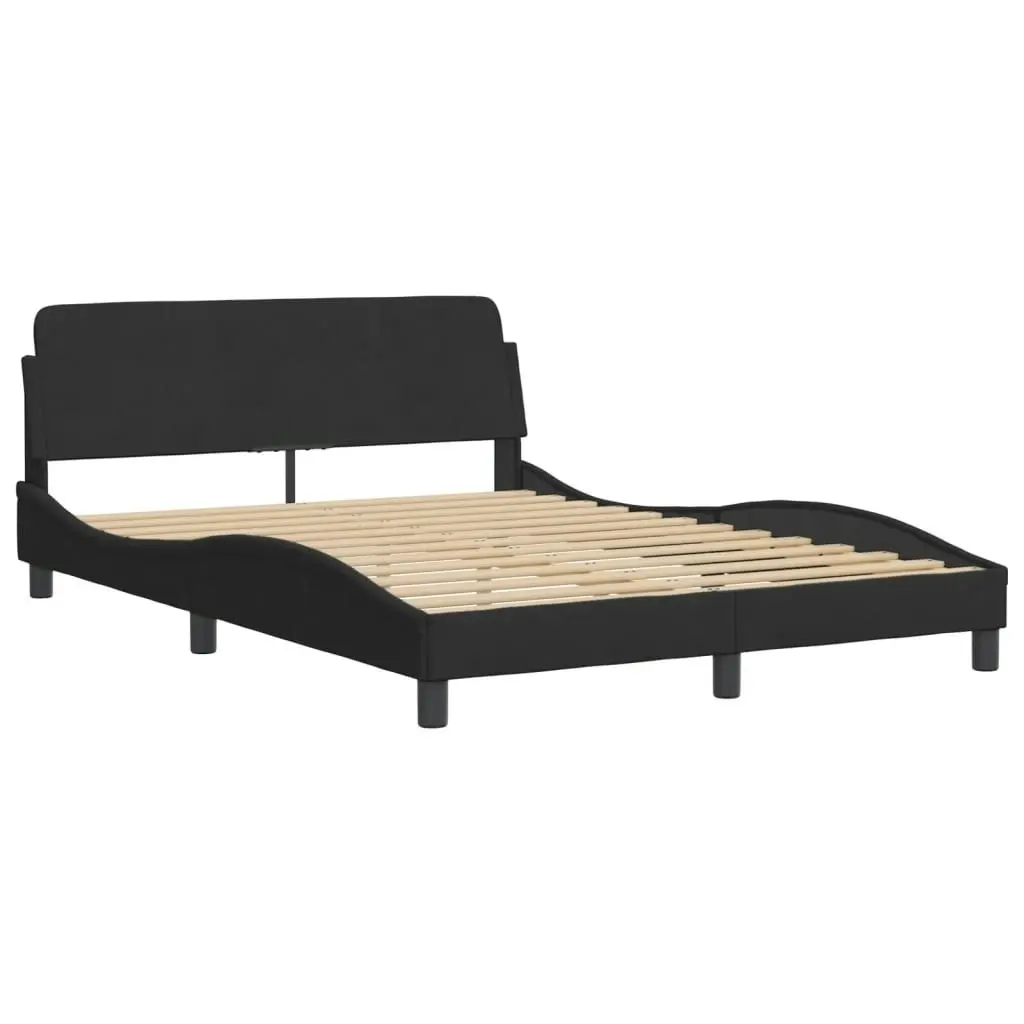 Bed Frame with Headboard Black 137x187 cm Double Size Velvet 3208250