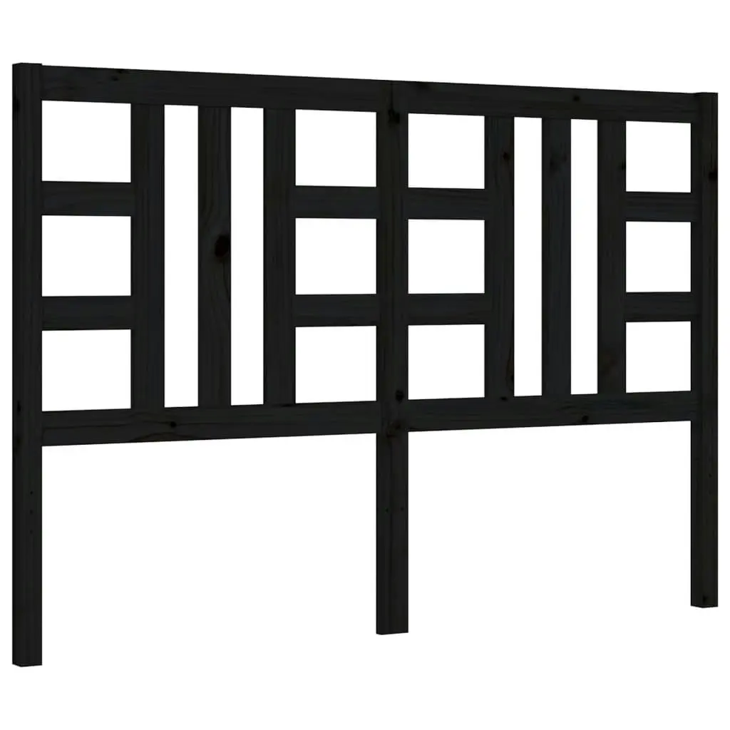 Bed Frame with Headboard Black 137x187 cm Double Solid Wood 3191950