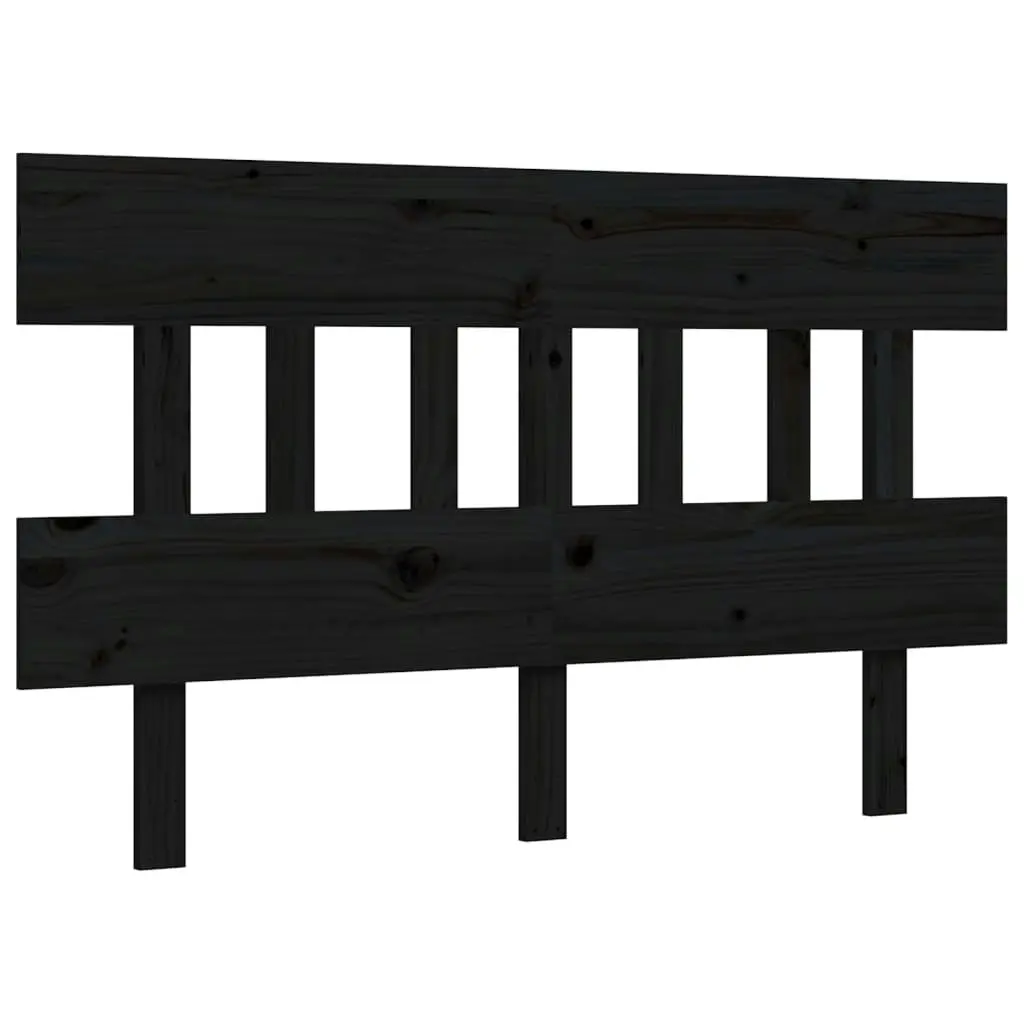 Bed Frame without Mattress Black 135x190 cm Solid Wood Pine 3193315