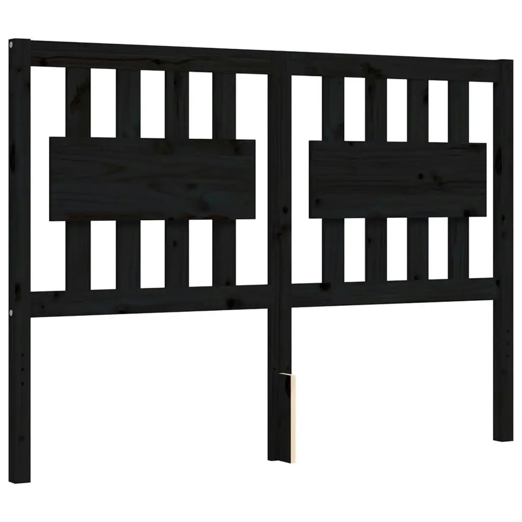 Bed Frame without Mattress Black 135x190 cm Solid Wood Pine 3192405