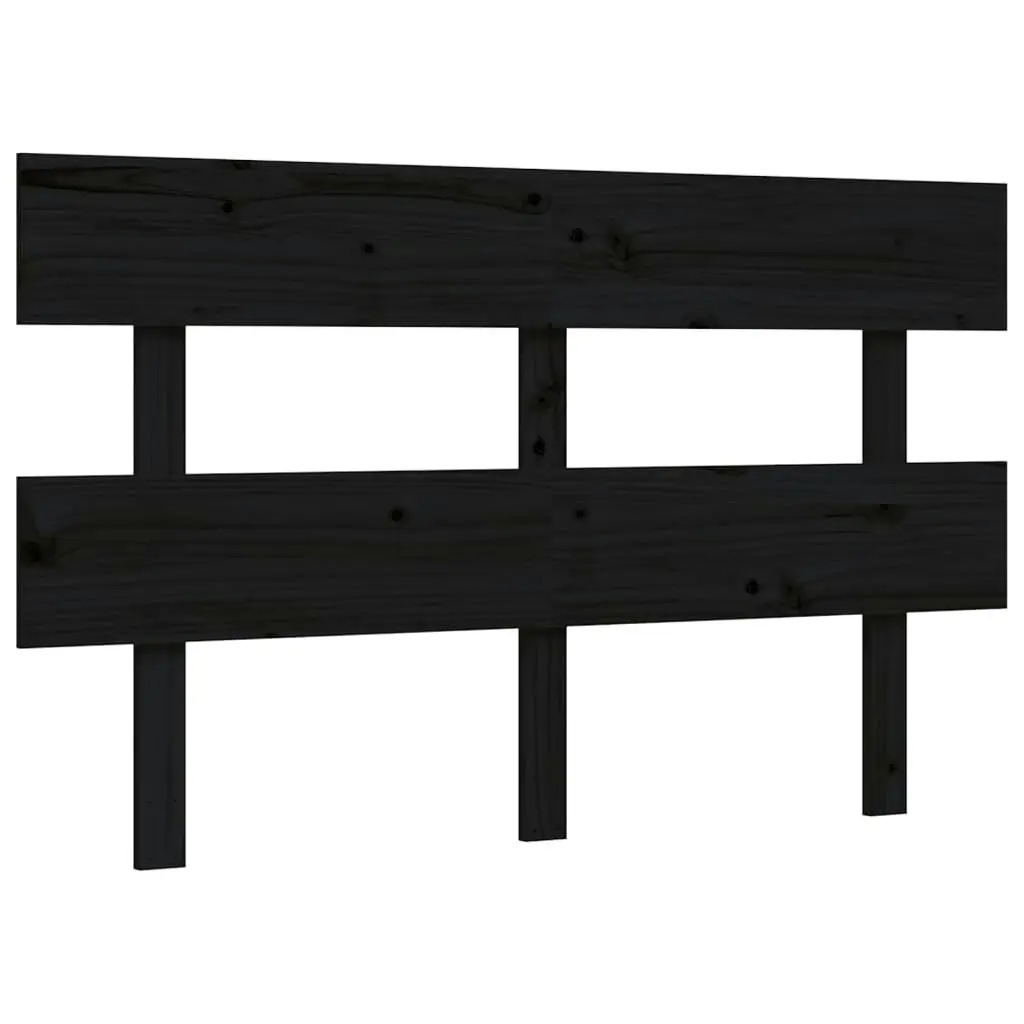 Bed Frame with Headboard Black 137x187 cm Double Solid Wood 3193250