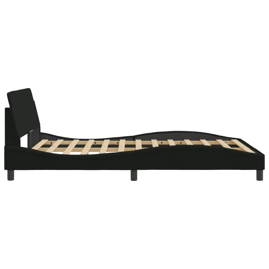 Bed Frame with Headboard Black 137x190 cm Fabric 3207669