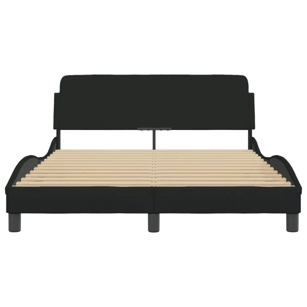 Bed Frame with Headboard Black 137x190 cm Fabric 3207669