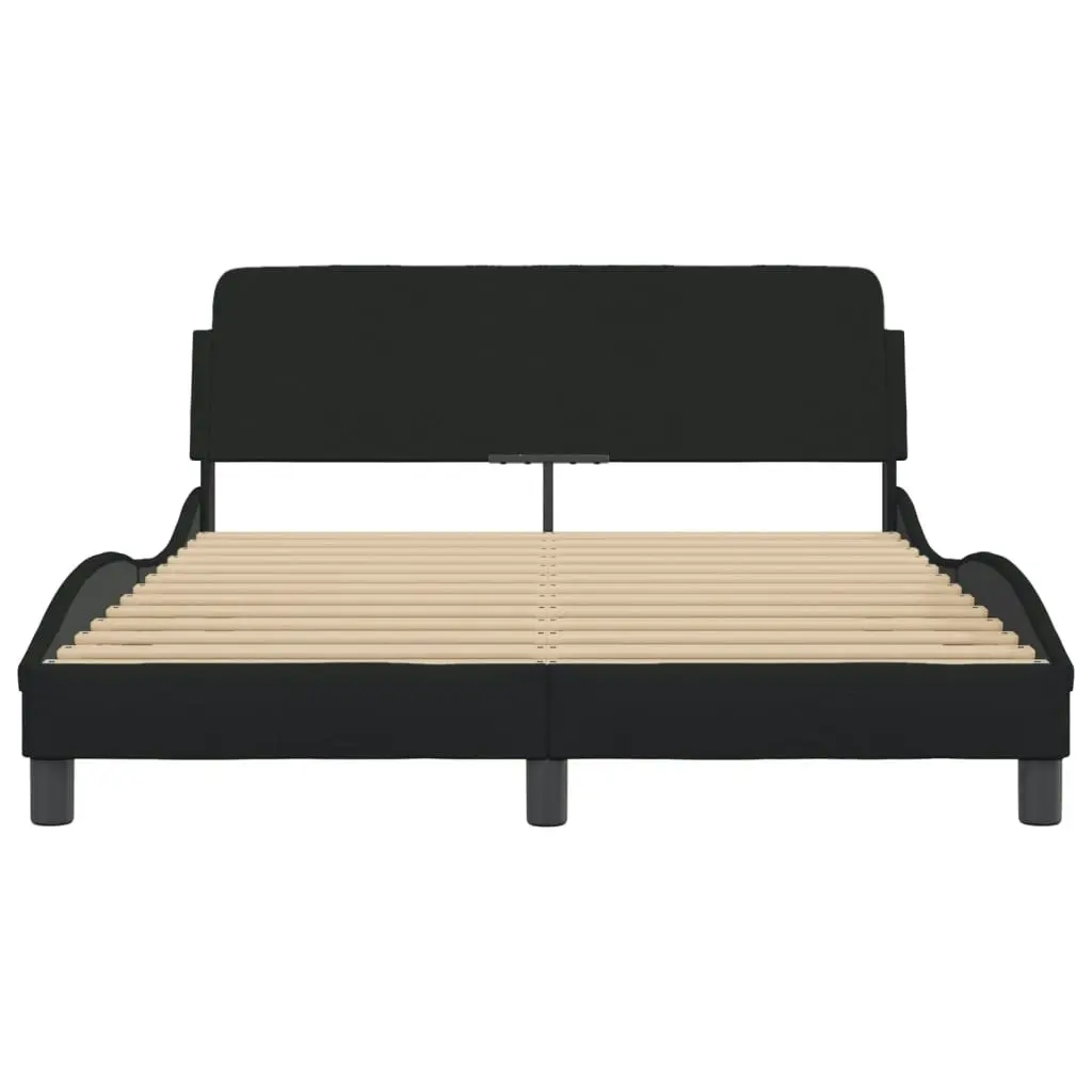 Bed Frame with Headboard Black 137x190 cm Fabric 3207669