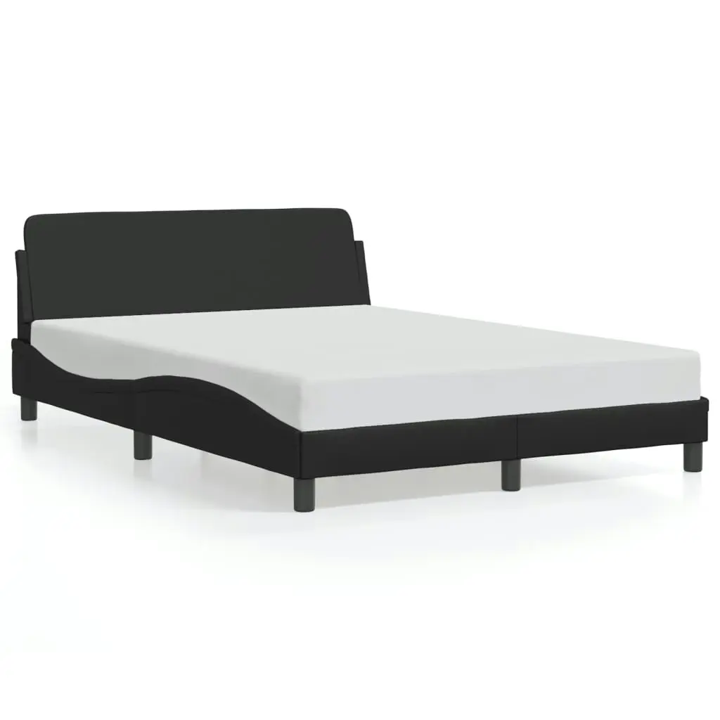 Bed Frame with Headboard Black 137x190 cm Faux Leather 3207672