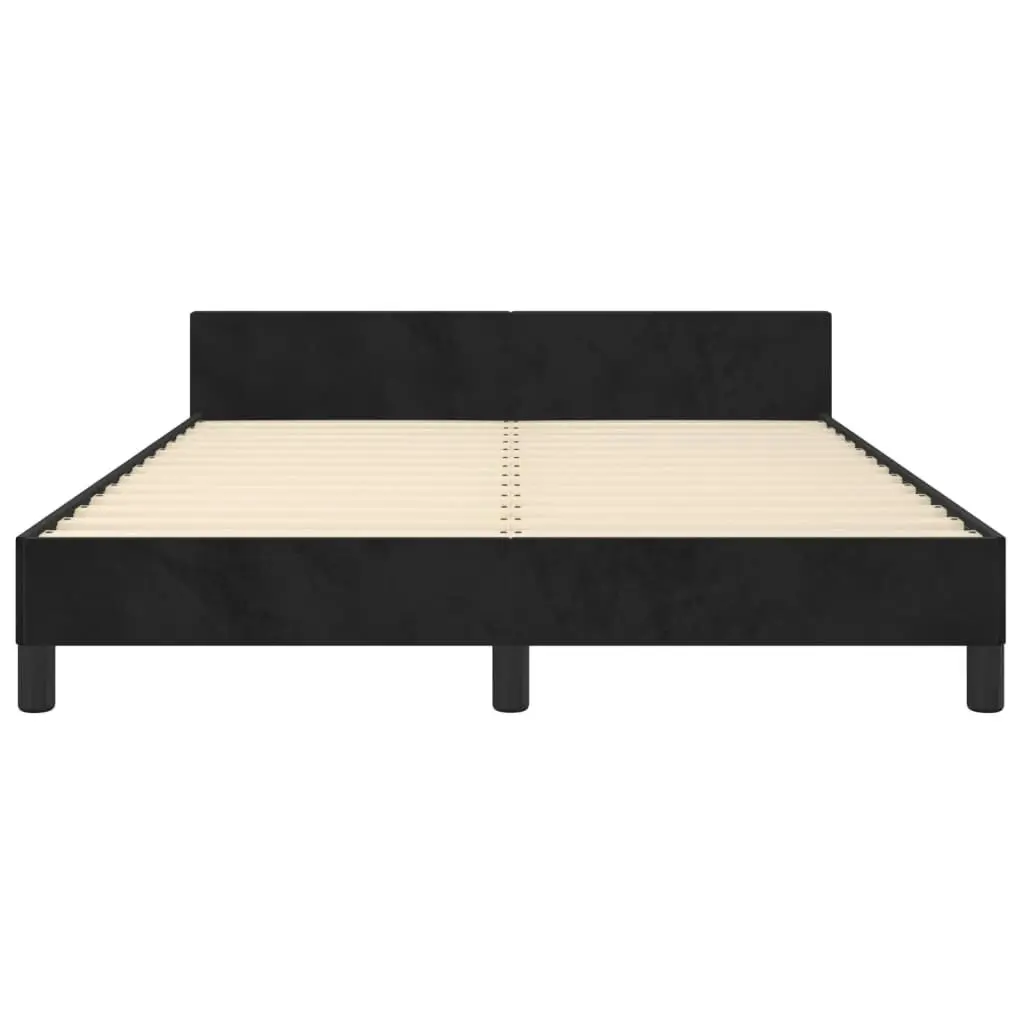 Bed Frame with Headboard Black 137x187 cm Double Velvet 347605