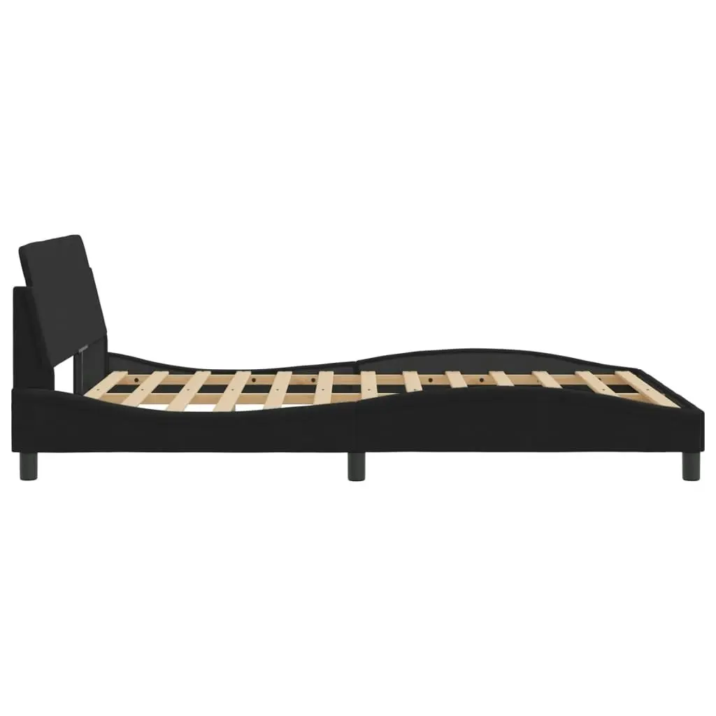 Bed Frame with Headboard Black 137x190 cm Velvet 3207671