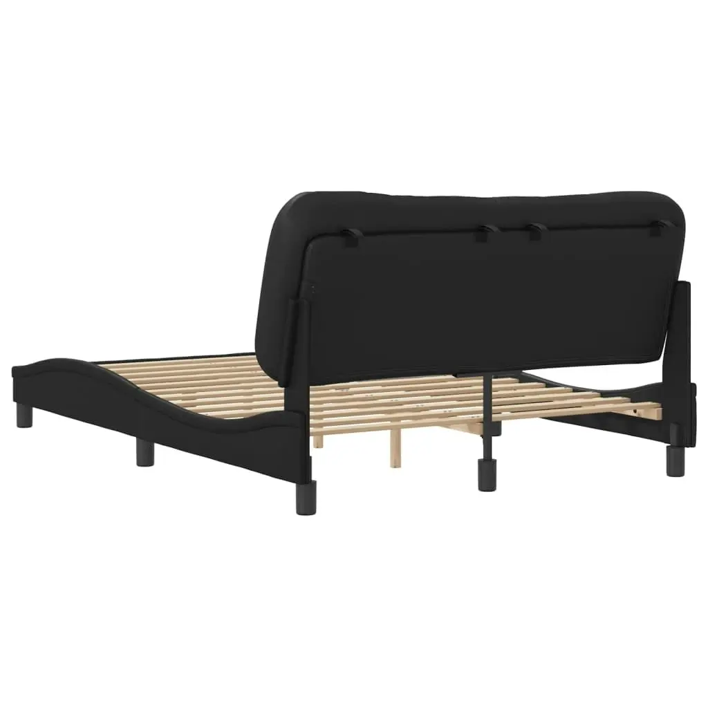 Bed Frame with Headboard Black 137x190 cm Faux Leather 3208258