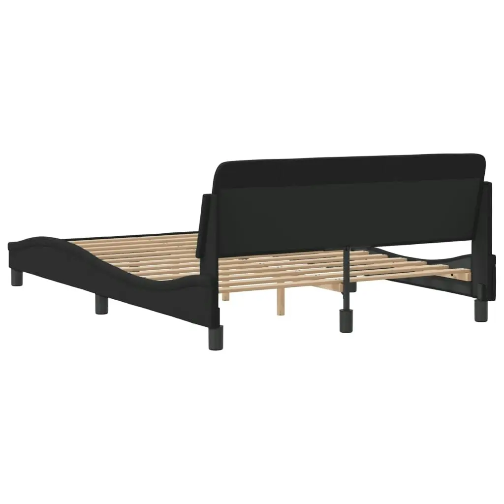 Bed Frame with Headboard Black 137x190 cm Velvet 373284